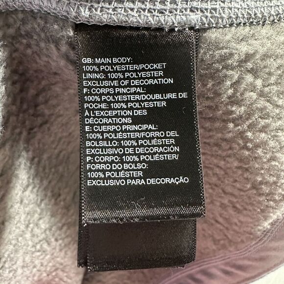 North Face Fleece Vest Mens Large Grey Full Zip Embroidered Chest Logo - Picture 9 of 10